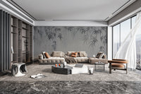 Tranquil bamboo leaves wallpaper design
