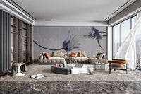 Subtle floral mist wallpaper design
