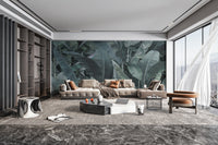 Vibrant jungle banana leaf pattern wallpaper
