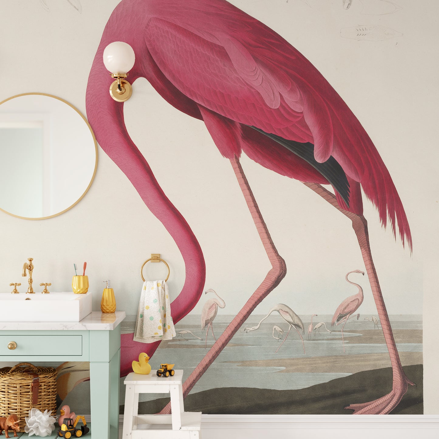 Audubon flamingo wallpaper for walls
