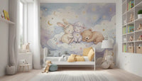 Celestial Animal Cuddle Wall Mural