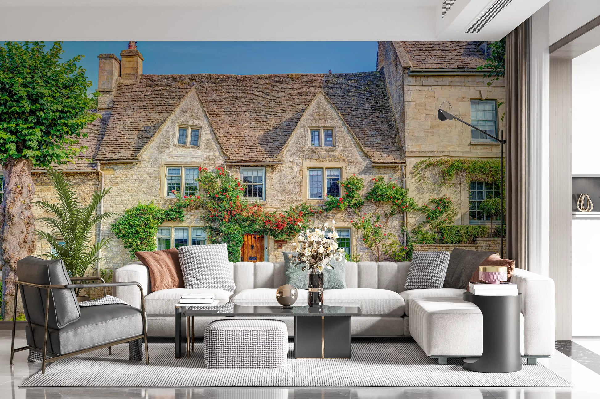English Countryside Rose Garden Wall Mural