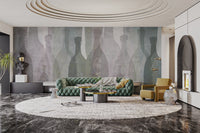 Abstract bottle print wallpaper décor
