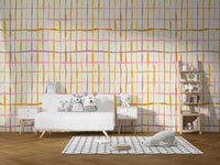 Abstract retro line pattern wallpaper for rooms
