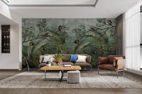 Lush jungle monkey wallpaper mural
