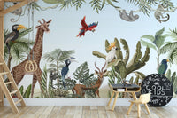 Kids Jungle Safari Wallpaper Mural - Giffywalls