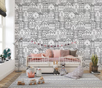 Abstract Township Wallpaper Mural for unique walls