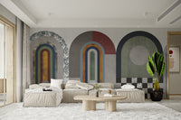 Contemporary layered arch wall art
