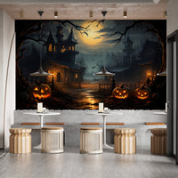 Spooky Haunted House ghost wall mural

