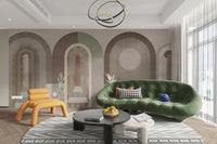 Contemporary arch pattern wall mural
