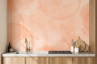 Watercolor peach fuzz mural design
