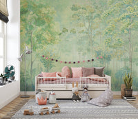 Forest wallpaper mural for peaceful ambiance
