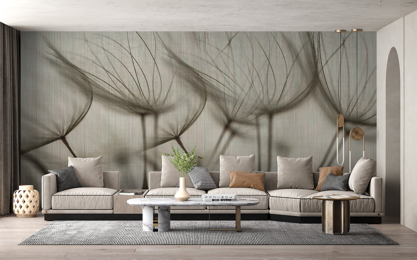 Muted floral wallpaper for home décor
