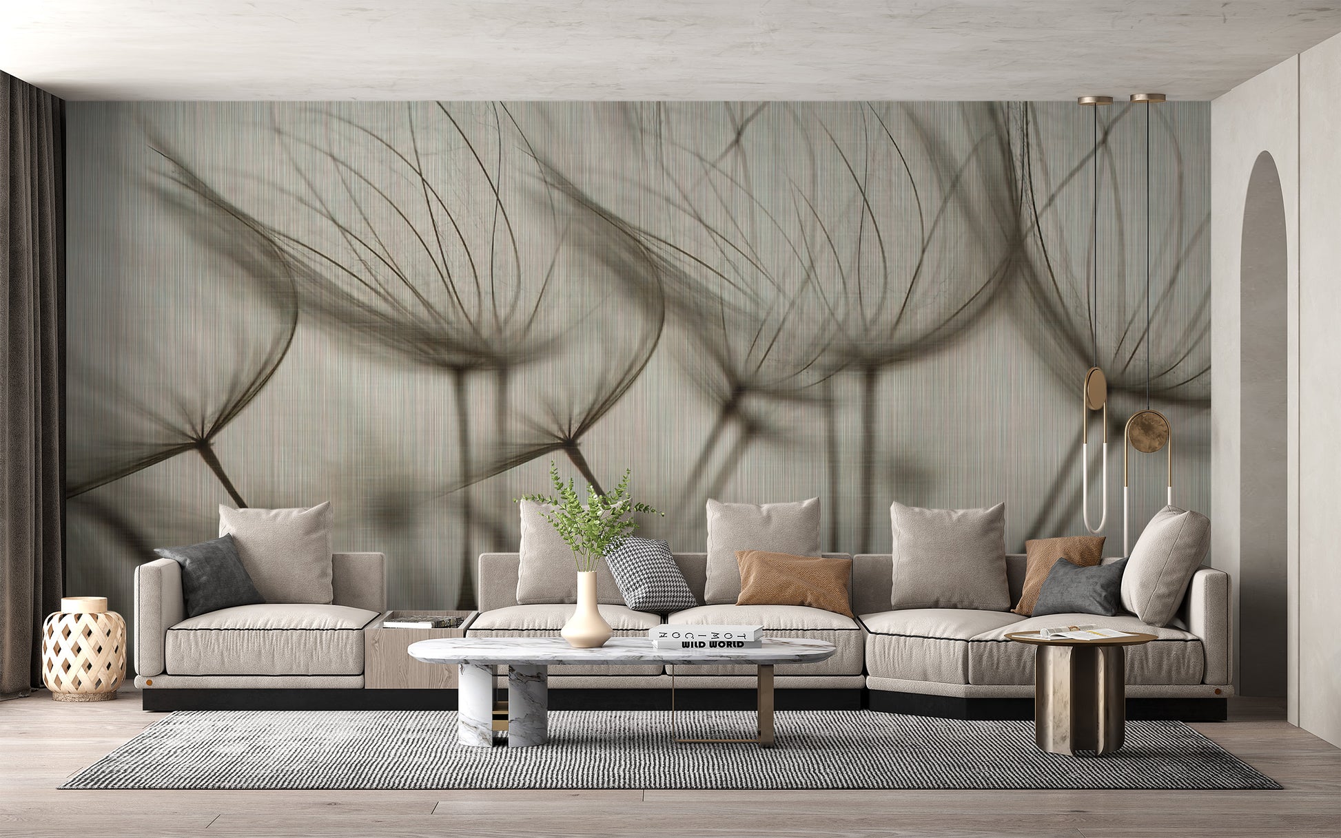 Muted floral wallpaper for home décor
