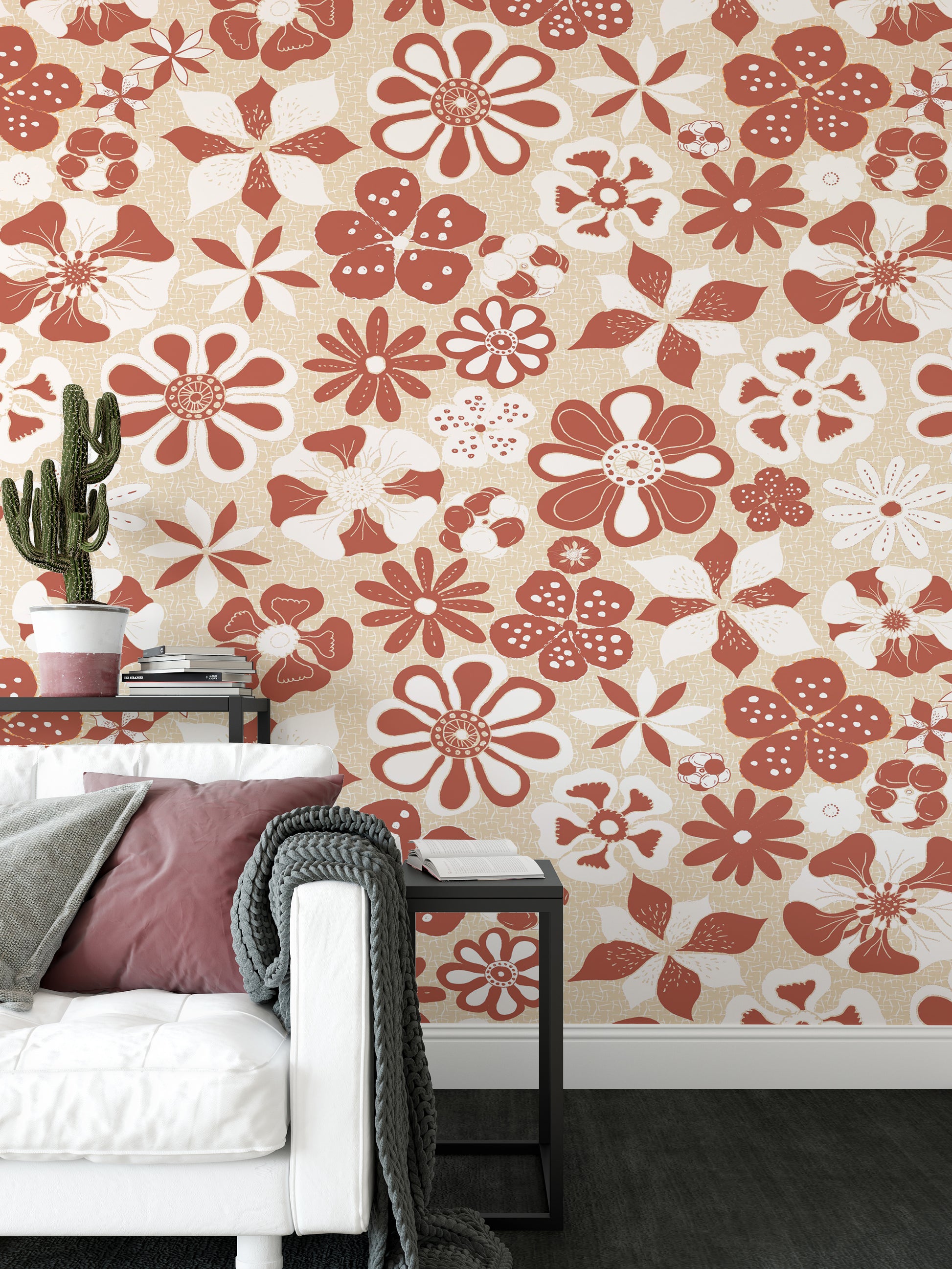 Layered floral artwork for walls

