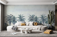 Botanical palm tree mural print
