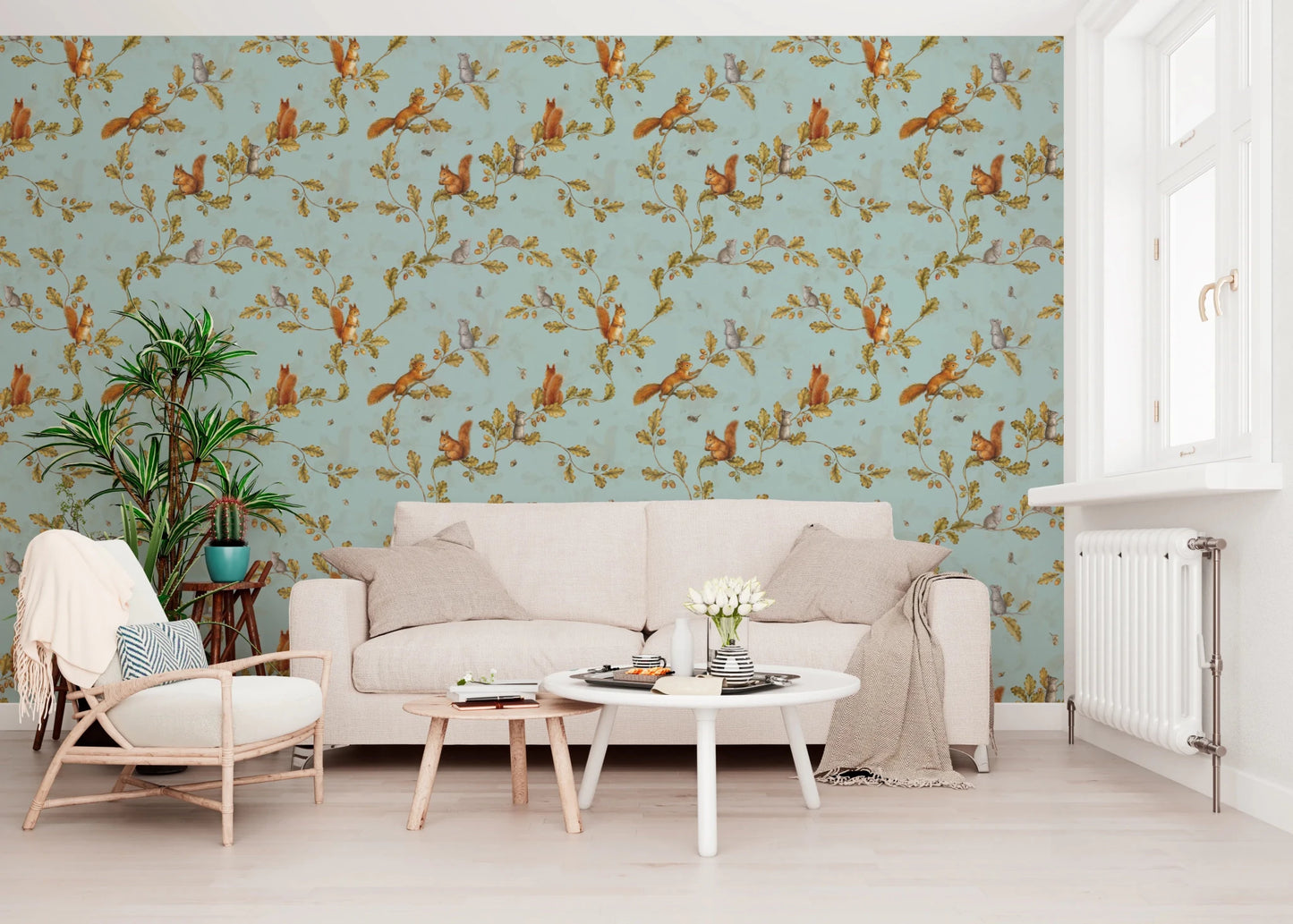 Living room styles  in Rococo Forest Chinoiserie teal wallpaper, GD8692