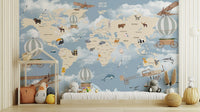Whimsical wallpaper mural for children’s room

