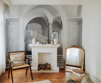 Historic archway and columns mural
