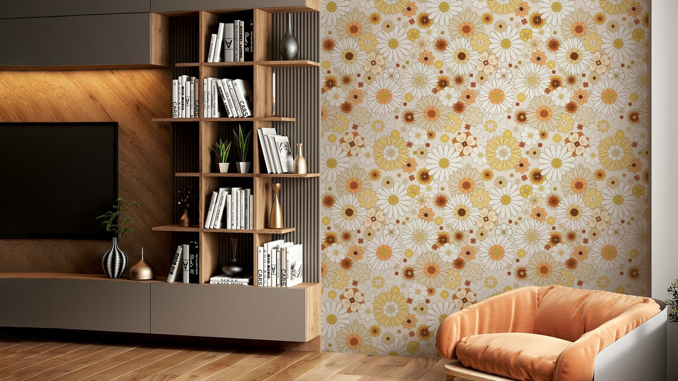 Dreamy 1970s daisy pattern
