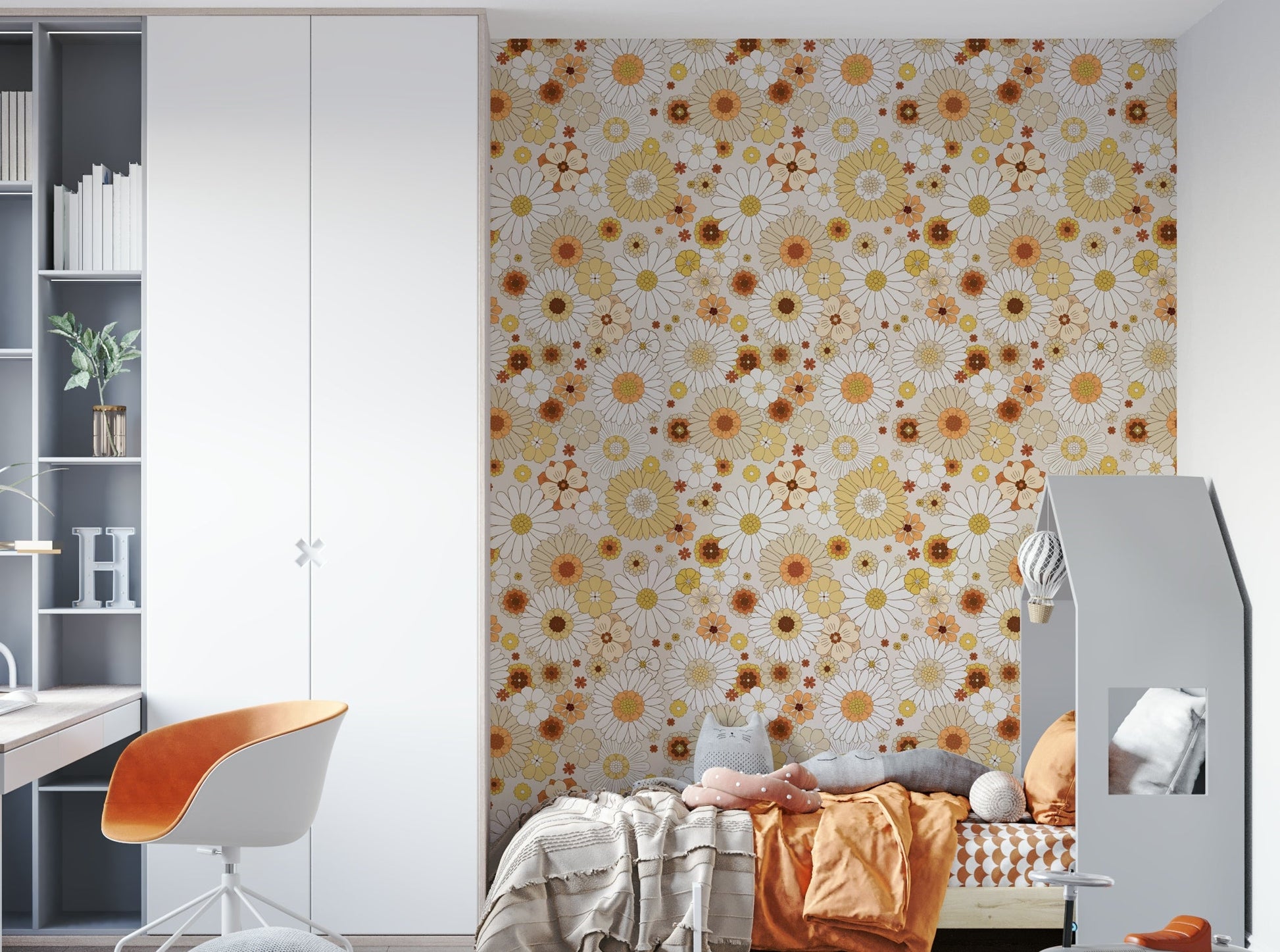 Picture of 1970s Daisy Dreamscape Wallpaper GD3182
