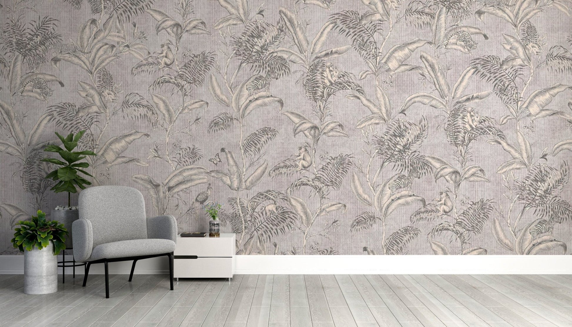 Elegant botanical wallpaper design
