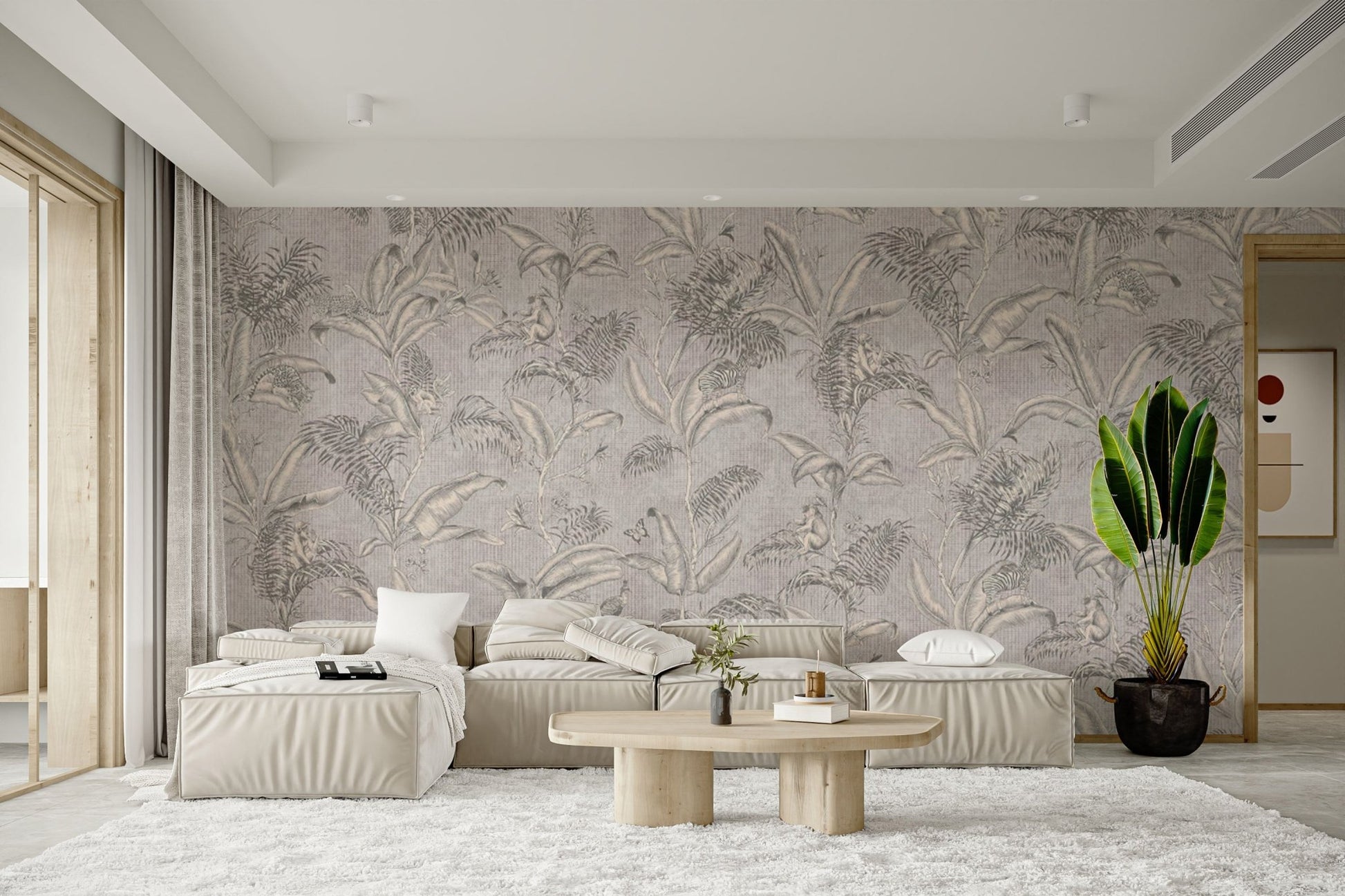 Natural leaves inspired wallpaper design

