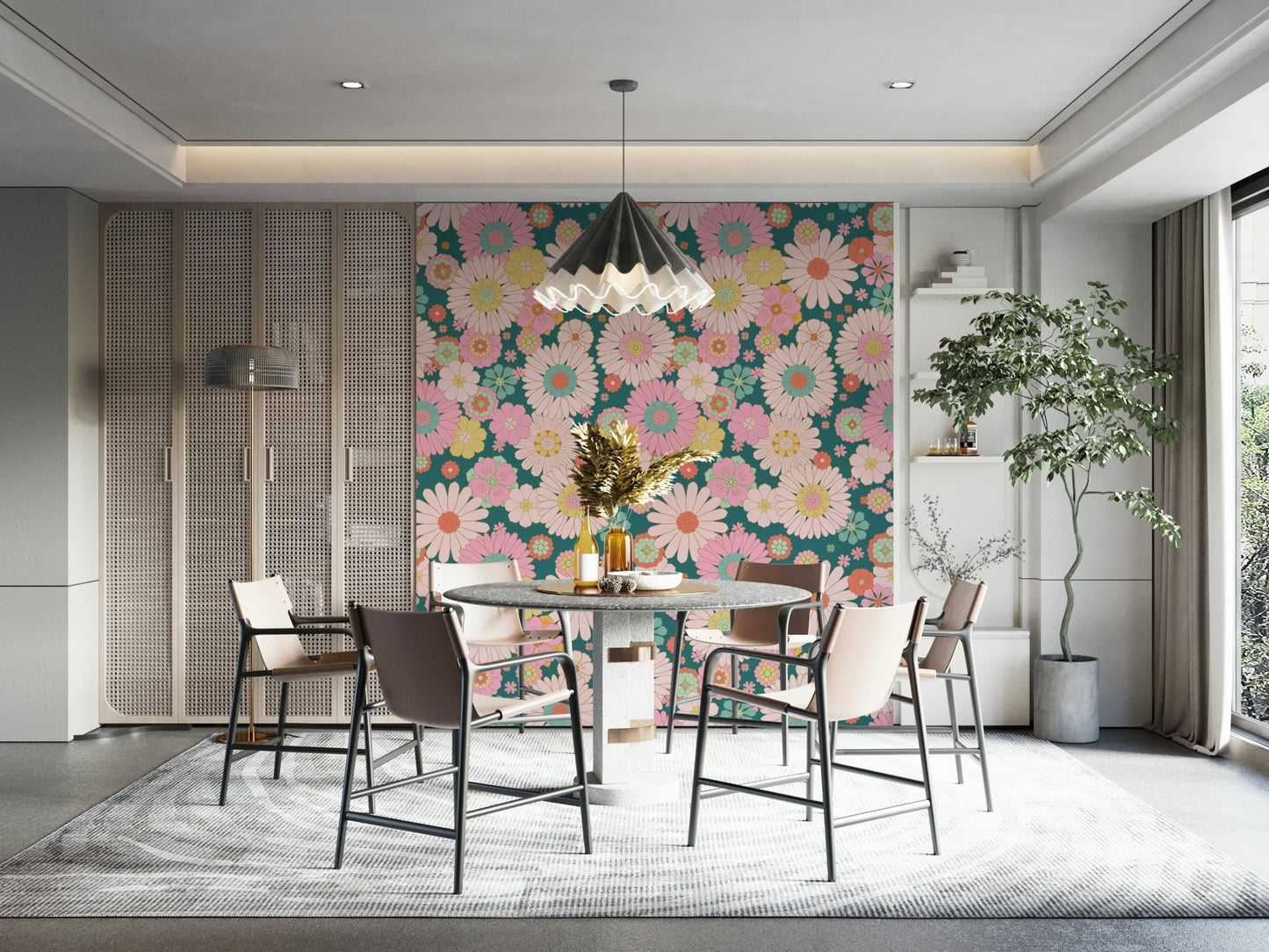 Suitable for a retro-themed, bohemian, or eclectic interior.
