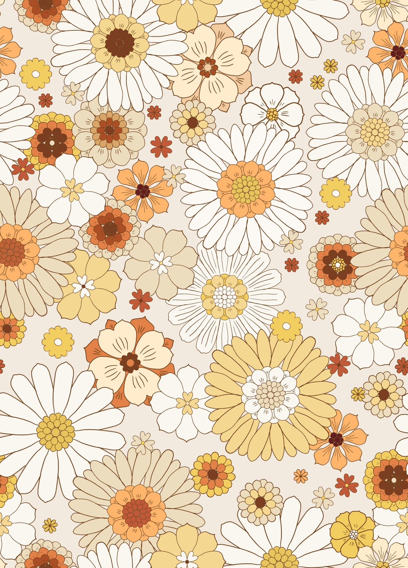 1970s Daisy Dreamscape Wallpaper⁠