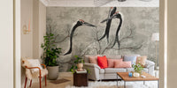Timeless Oriental Cranes Wall Mural
