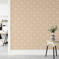 Cozy lattice-style diamond wallpaper

