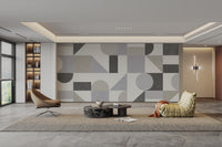 Geometric pattern neutral tone wallpaper
