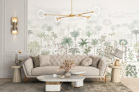 Tropical Jungle Wallpaper Mural with lush plants