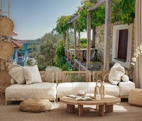 Rustic Pergola Hillside Retreat Wall Mural