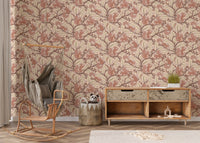 Rustic woodland wallpaper mural design

