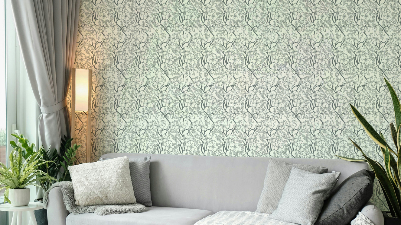 Sophisticated black floral wallpaper style

