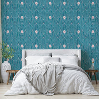 Radiant teal and rose gold Art Deco pattern

