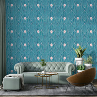 Sophisticated rose gold and teal wallpaper

