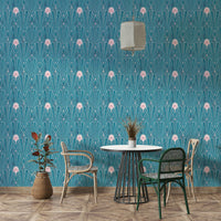 The New Twenties teal rose gold wall design

