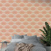 Bold sunset palm design for walls

