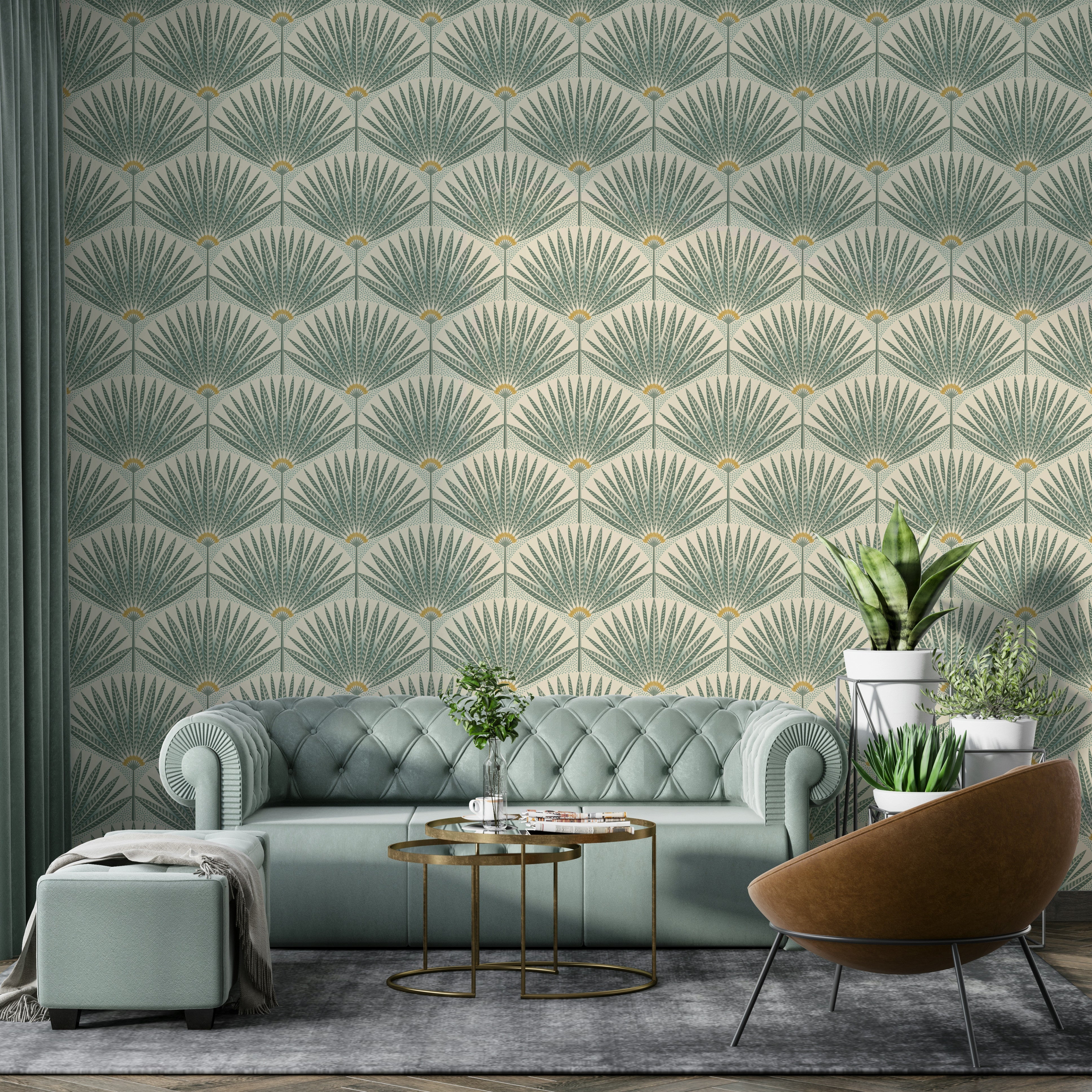 Oasis-inspired leafy wall pattern


