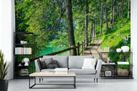 Emerald Lake and Trees Wallpaper for Walls

