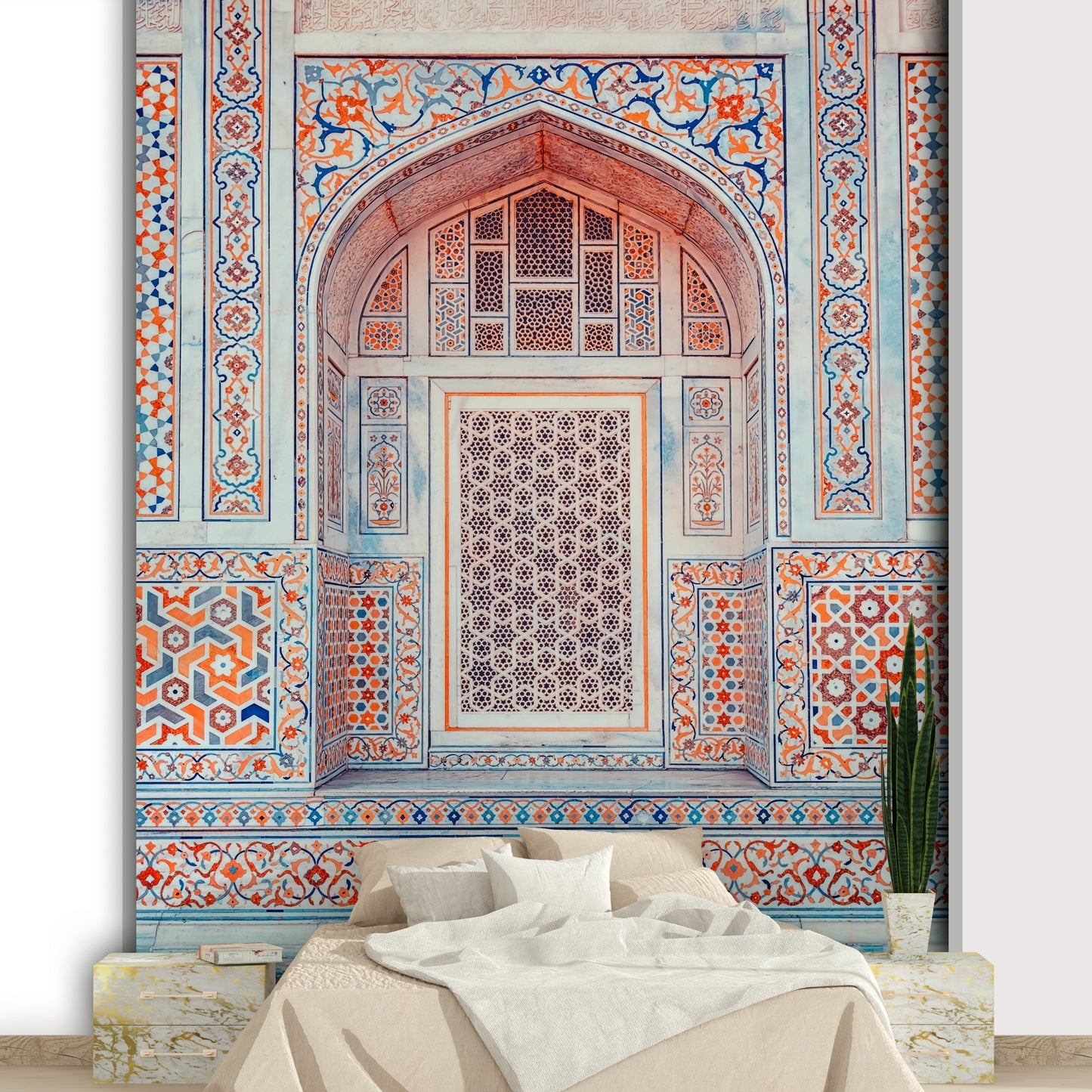 Classic Mughal window and arch wall mural

