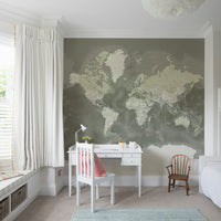 Neutral tones watercolor map wallpaper

