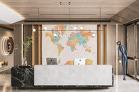 Colorful watercolor map for wall decor

