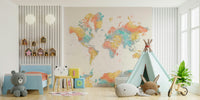 Artistic watercolor world map wallpaper

