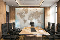 Beige and blue watercolor map design

