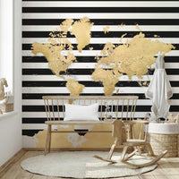 Elegant gold black map wallpaper

