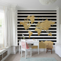 Gold and black world map wallpaper

