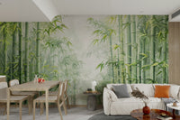 Tall bamboo wallpaper for living room walls

